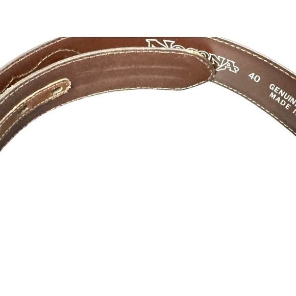 Nocona Men's Size 40 Brown Leather Belt Side Overlay N2476044 - Picture 4 of 5